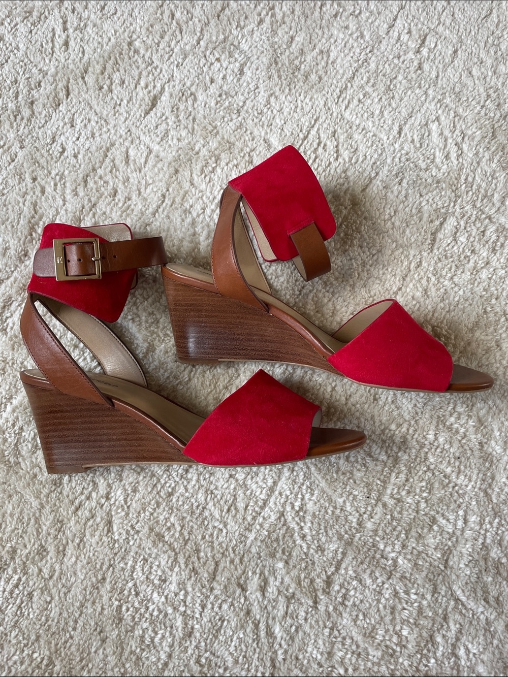 Karl Lagerfeld Amelie Red Wedges - Picture 2 of 5
